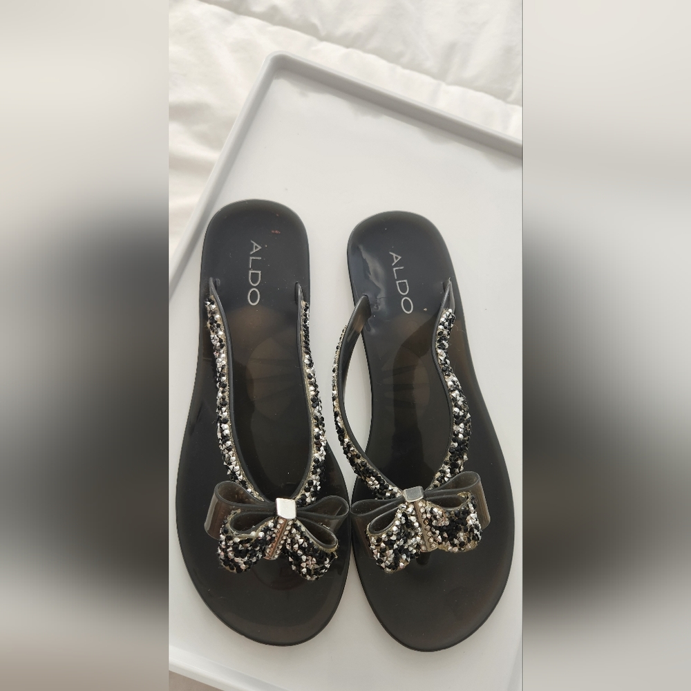 ALDO Embellished Jelly Flat Sandals Size 6.5